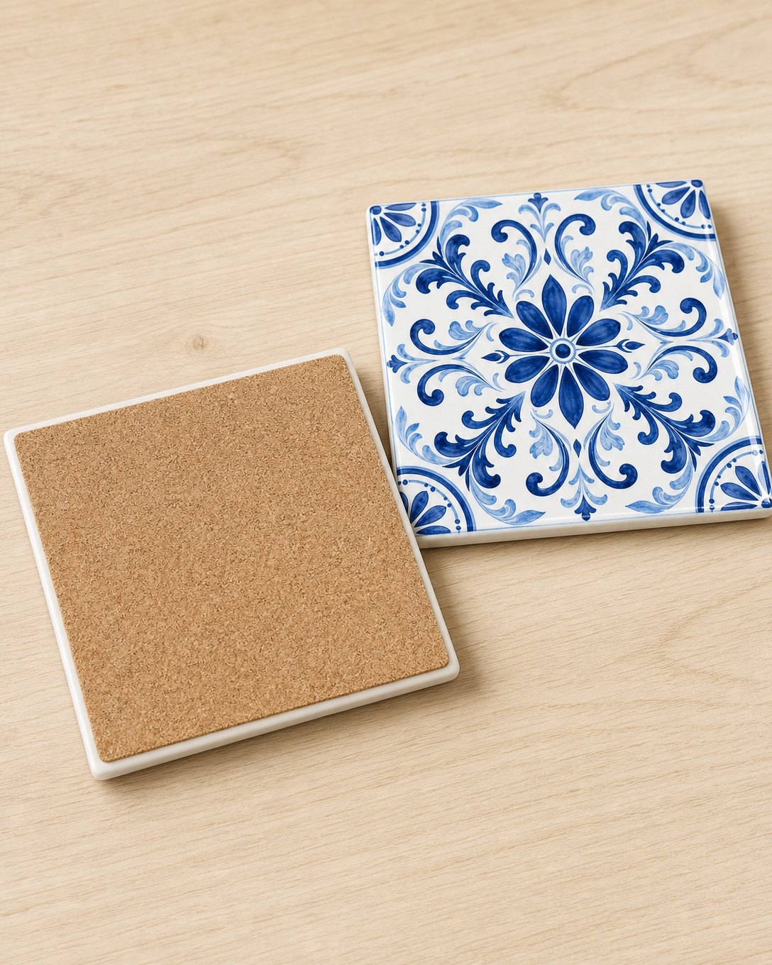 Cobalt Rosette Tile Trivet, image 4
