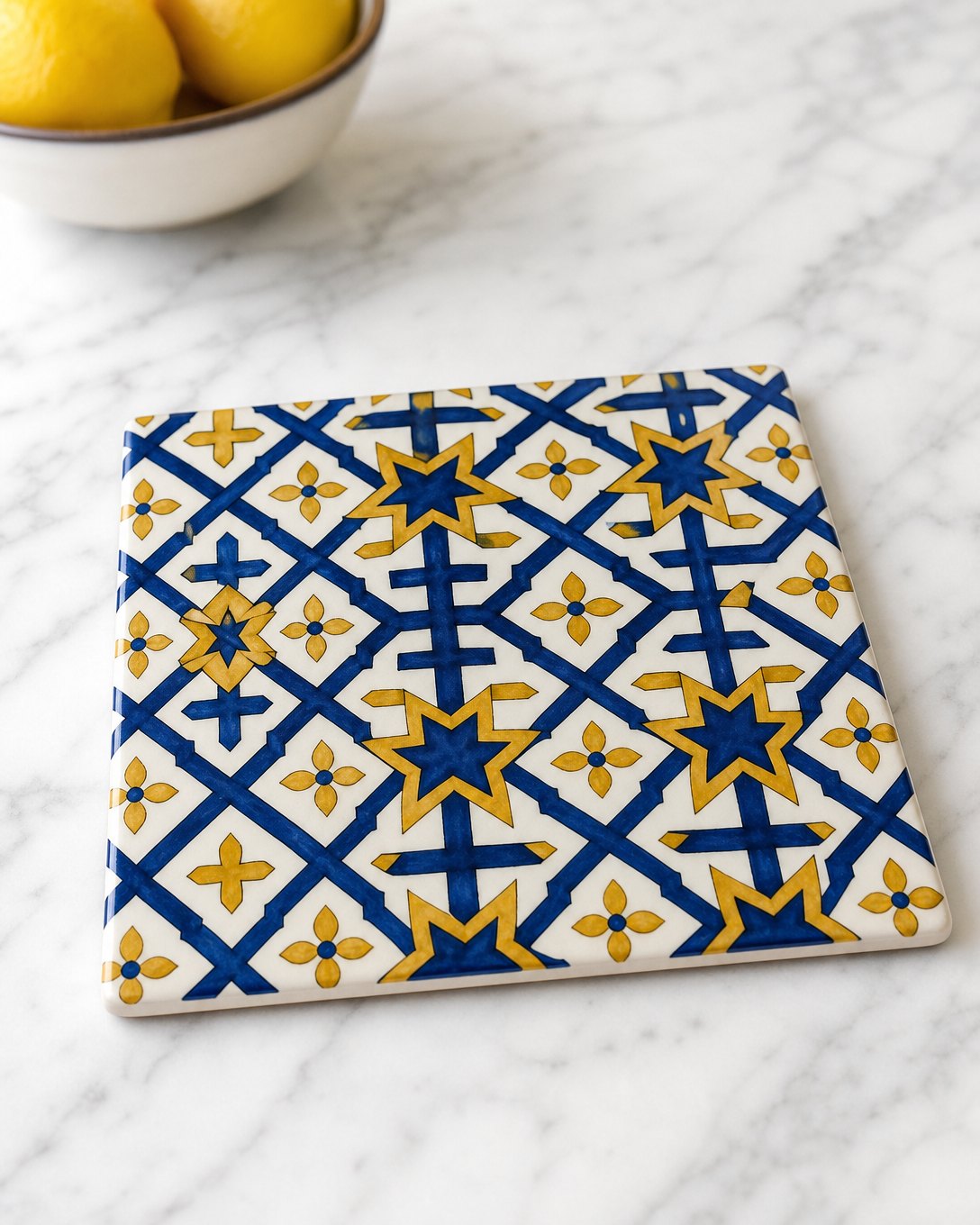 Saffron Lattice Tile Trivet, image 1