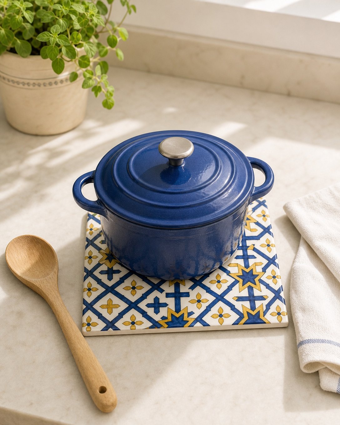 Saffron Lattice Tile Trivet, image 5