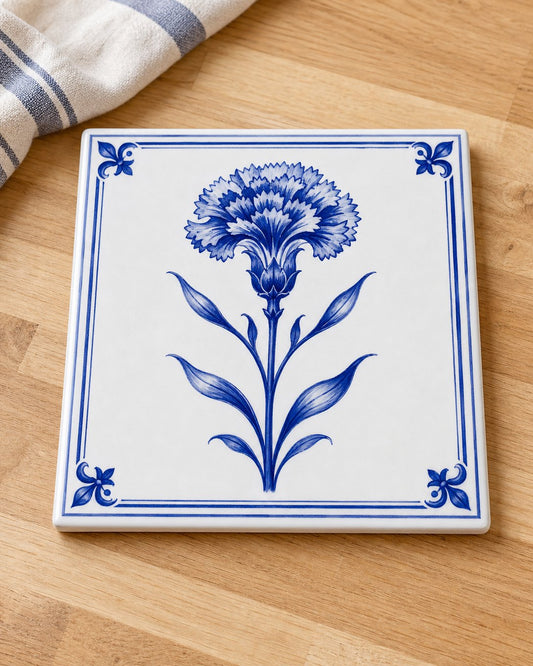 Blue Carnation Tile Trivet, image 1
