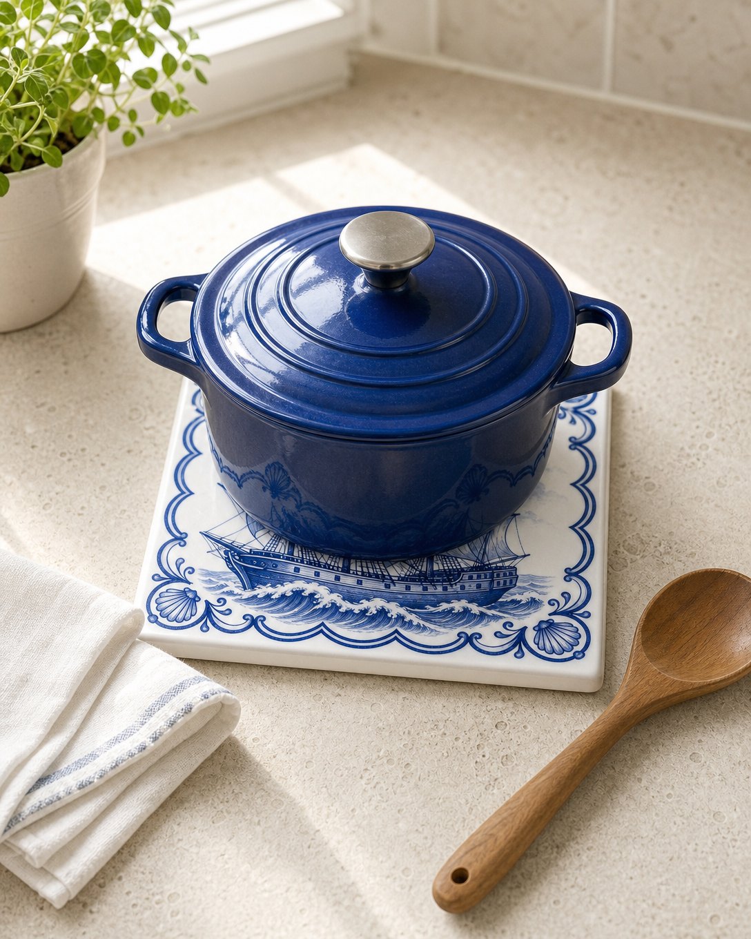 Harbour Galleon Tile Trivet, image 5