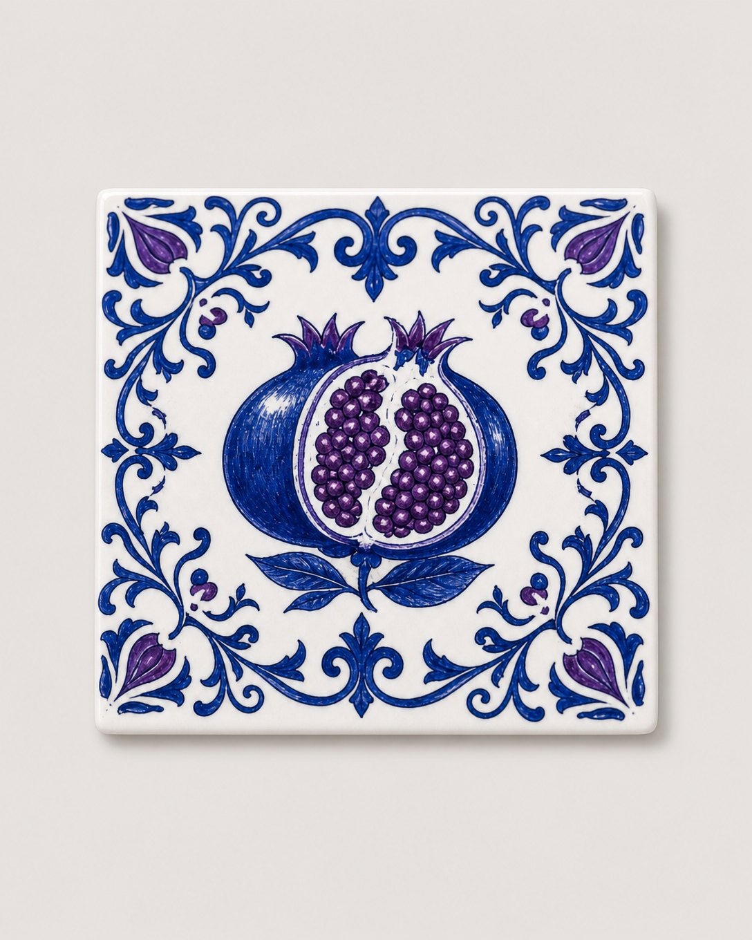 Pomegranate Scroll Tile Trivet, image 2