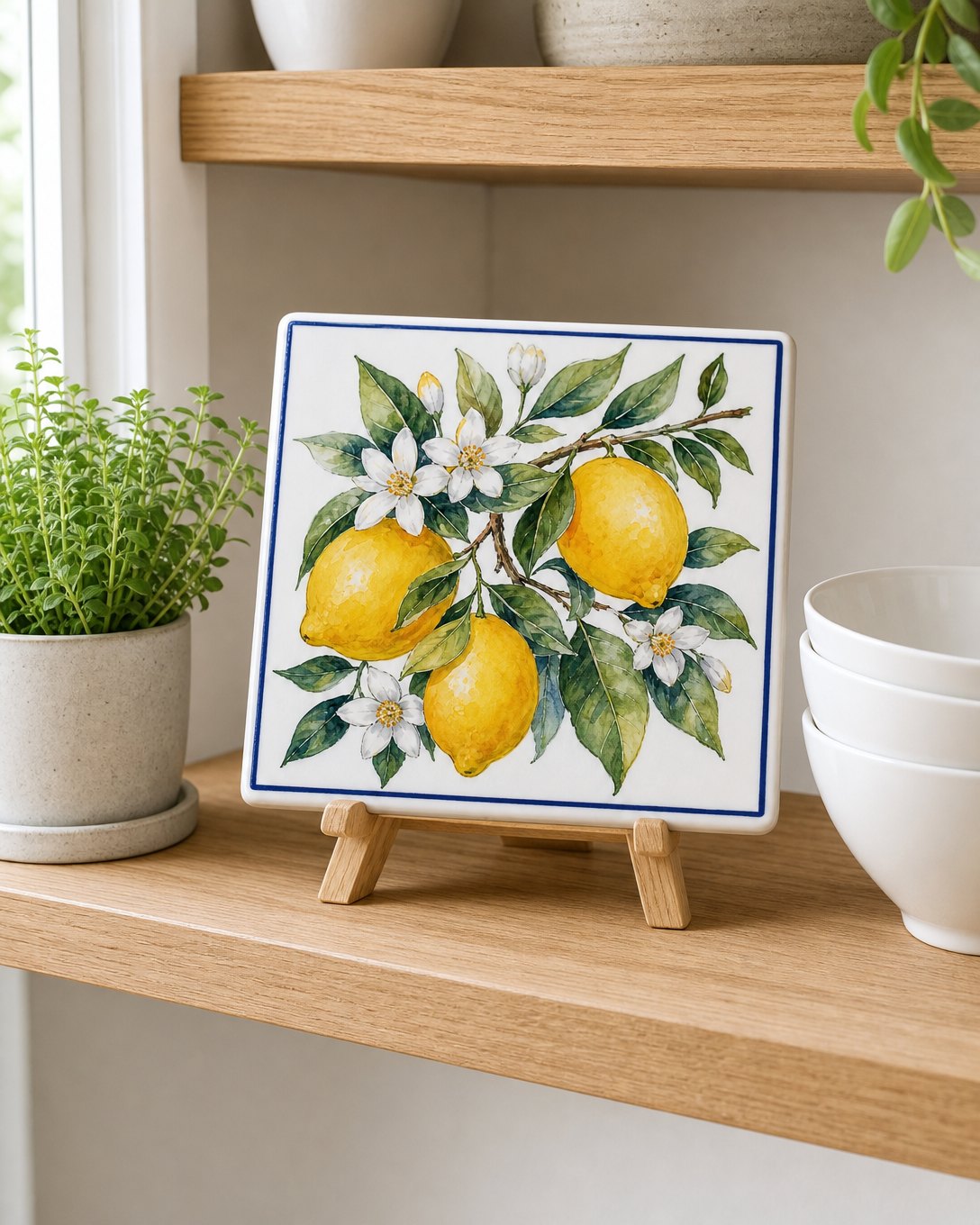 Lemon Blossom Tile Trivet, image 3