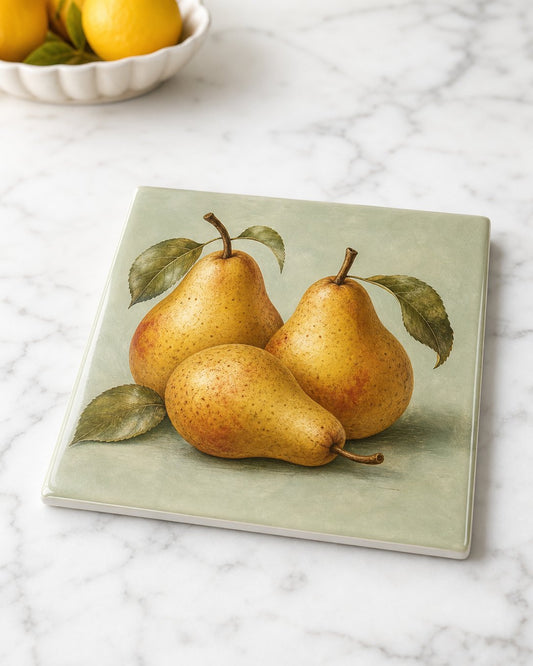 Golden Pears Tile Trivet, image 1