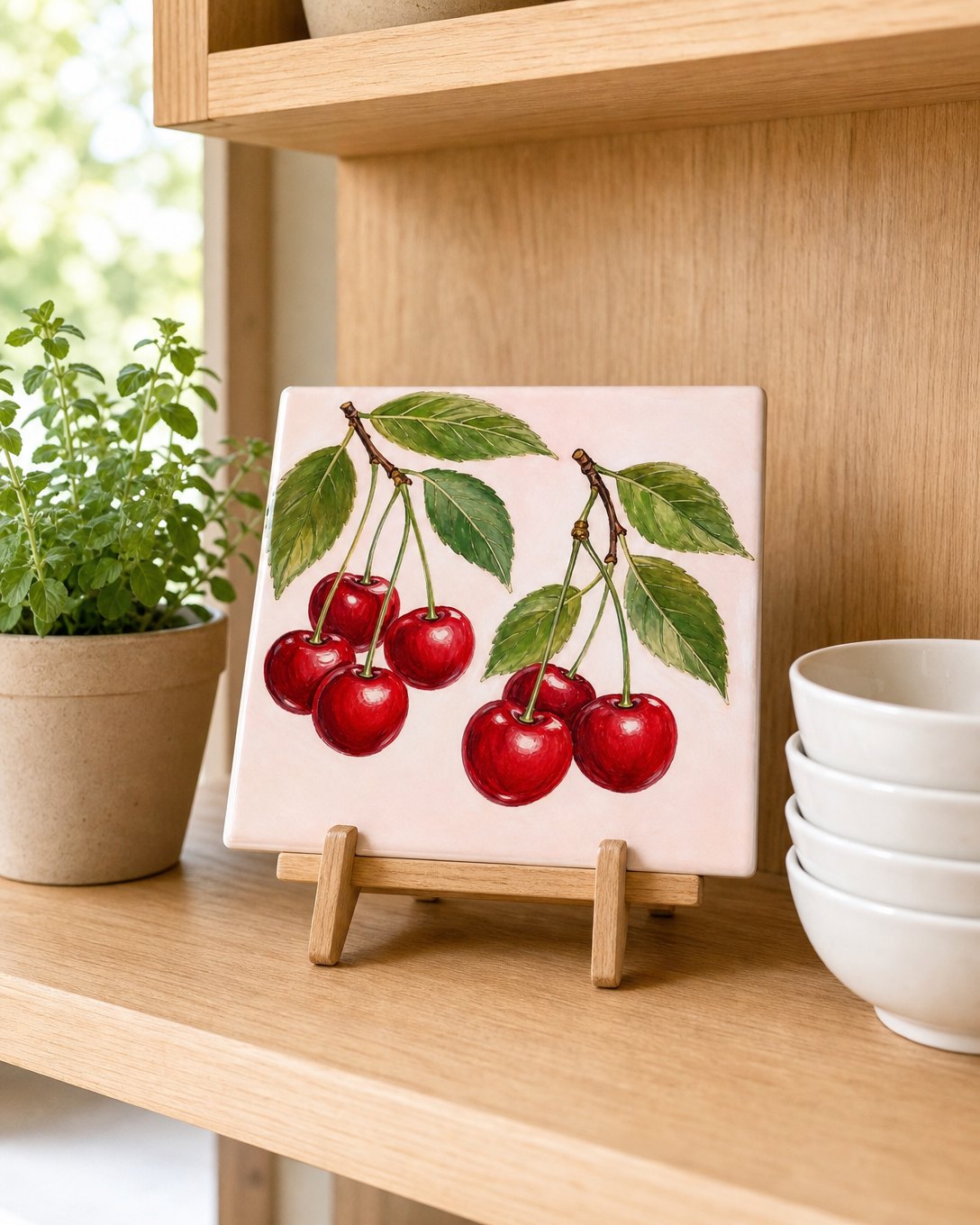 Cherry Pair Tile Trivet, image 3