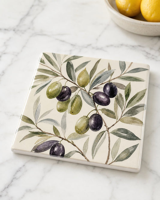 Olive Branch Tile Trivet, image 1