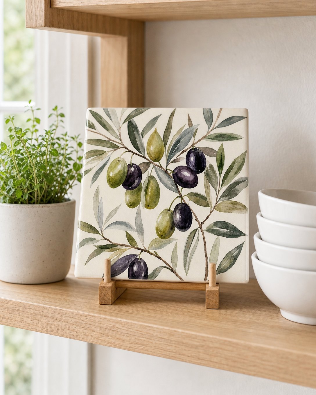 Olive Branch Tile Trivet, image 3