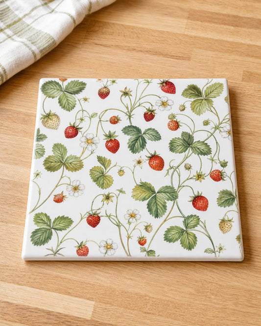 Wild Strawberry Tile Trivet, image 1