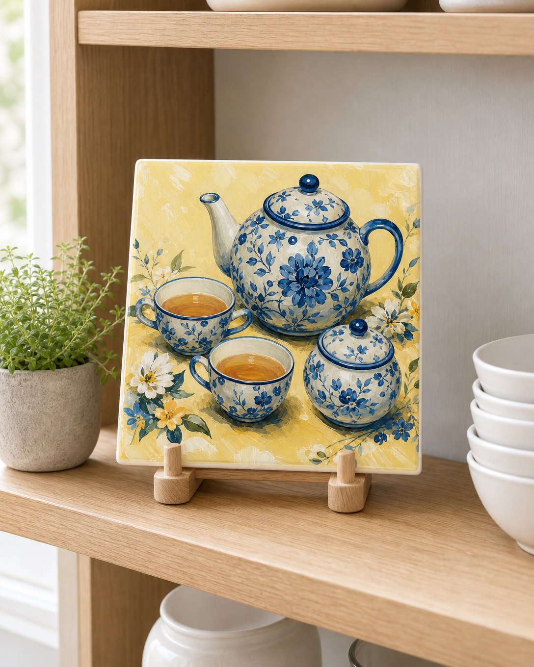 Blue Teatime Tile Trivet, image 3