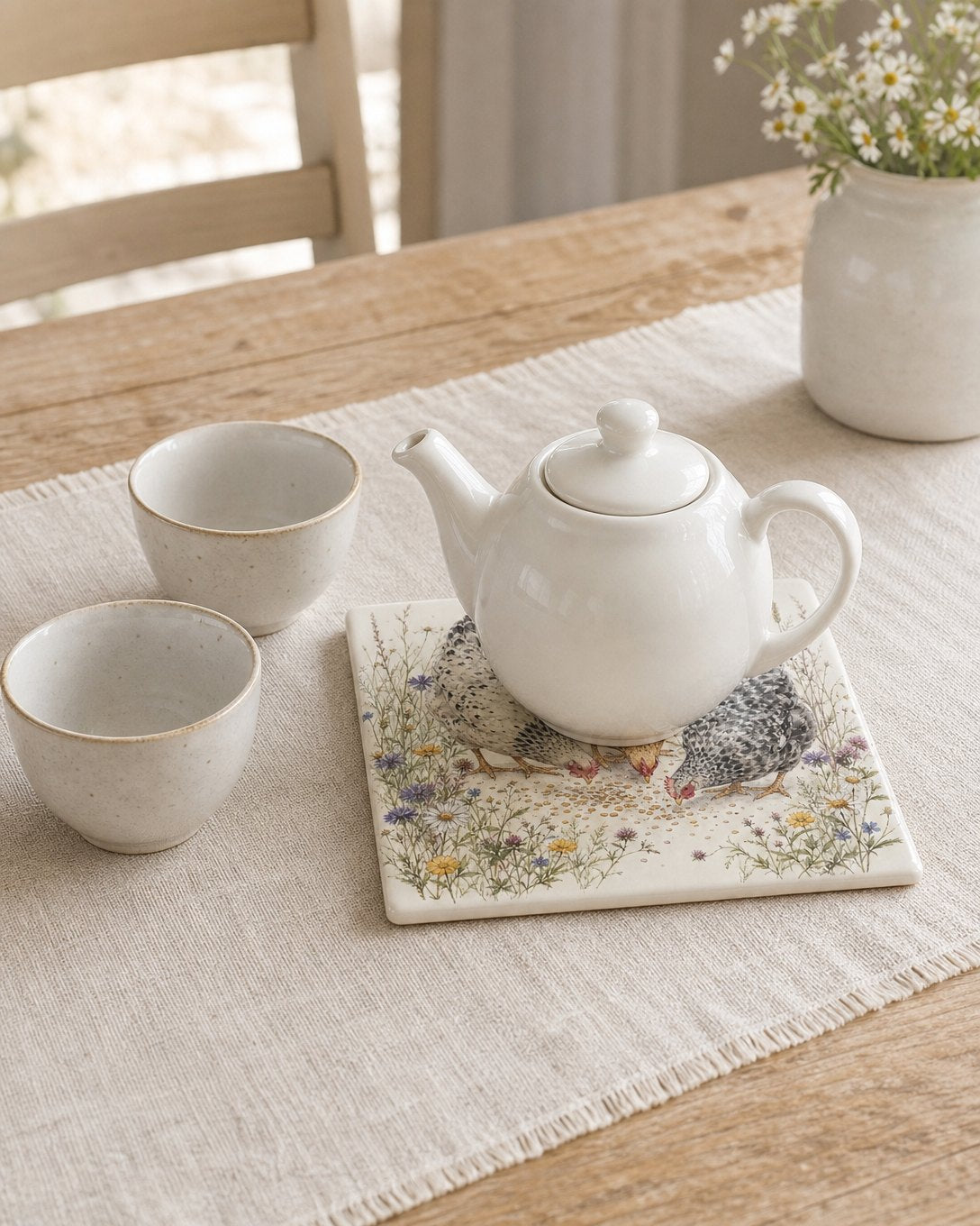 Three Hens Tile Trivet, image 5
