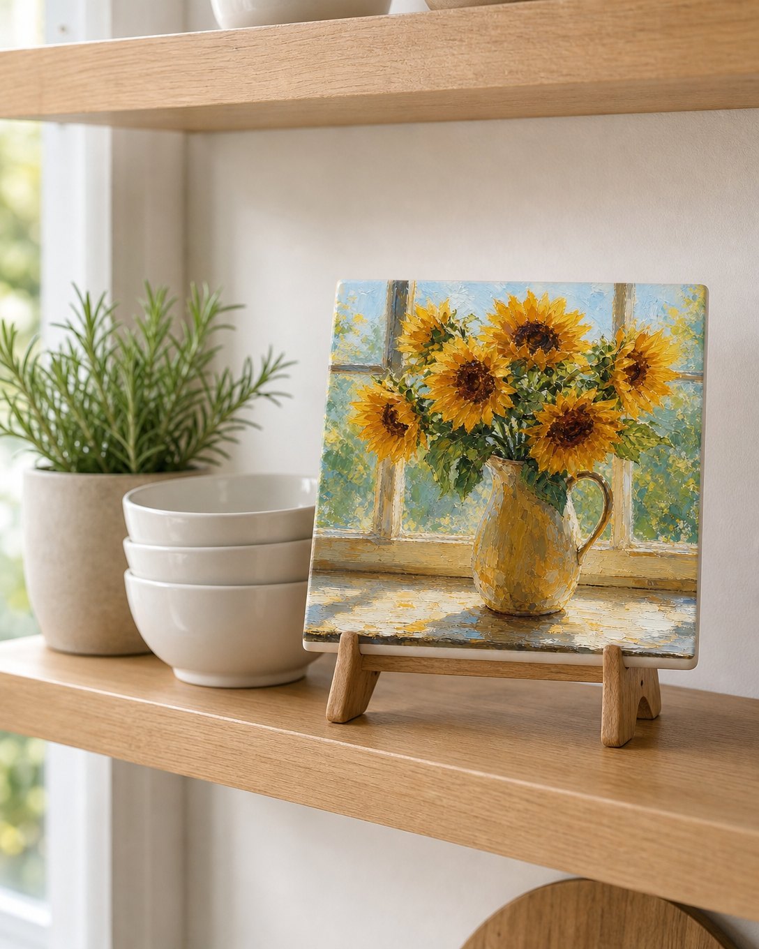 Sunflower Sill Tile Trivet, image 3